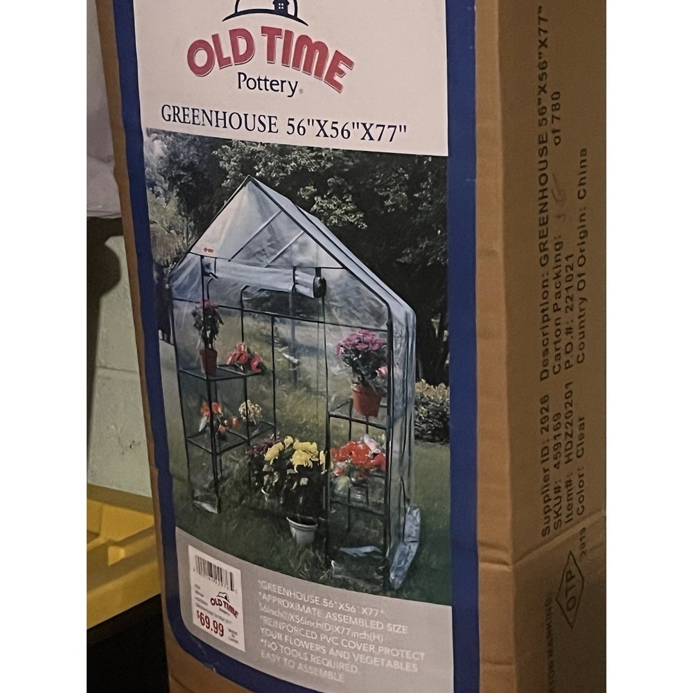 Old Time Pottery Greenhouse for Outdoor Use Walk in 3 Tiers Portable Green House